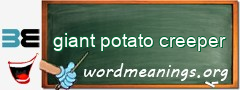 WordMeaning blackboard for giant potato creeper